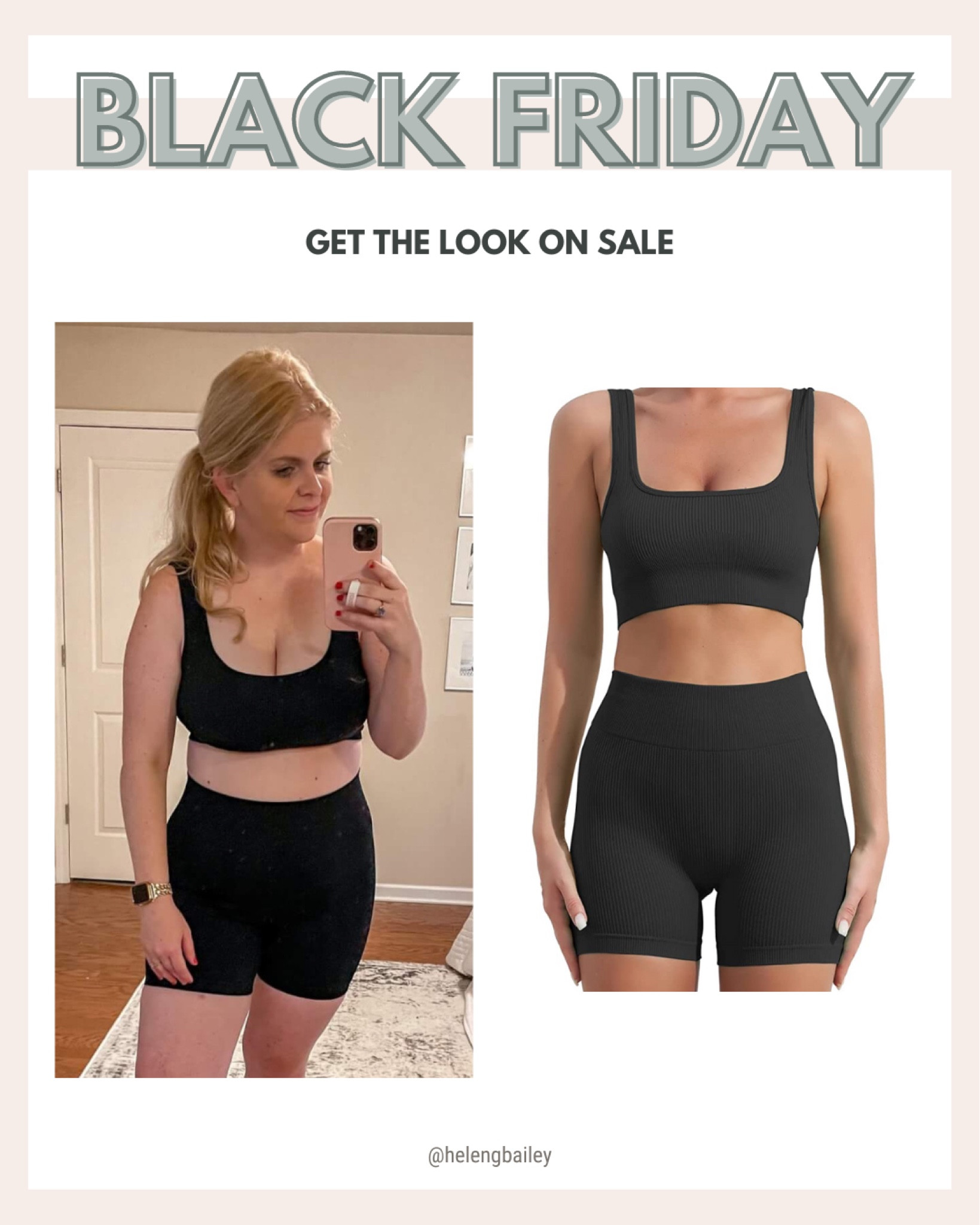 This black workout set is on sale! 

#LTKfit #LTKsalealert #LTKCyberweek