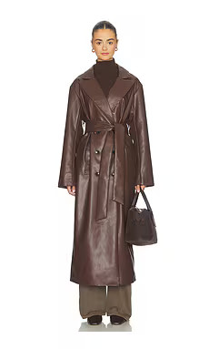 ALL THE WAYS Carey Faux Leather Trench in Brown from Revolve.com | Revolve Clothing (Global)