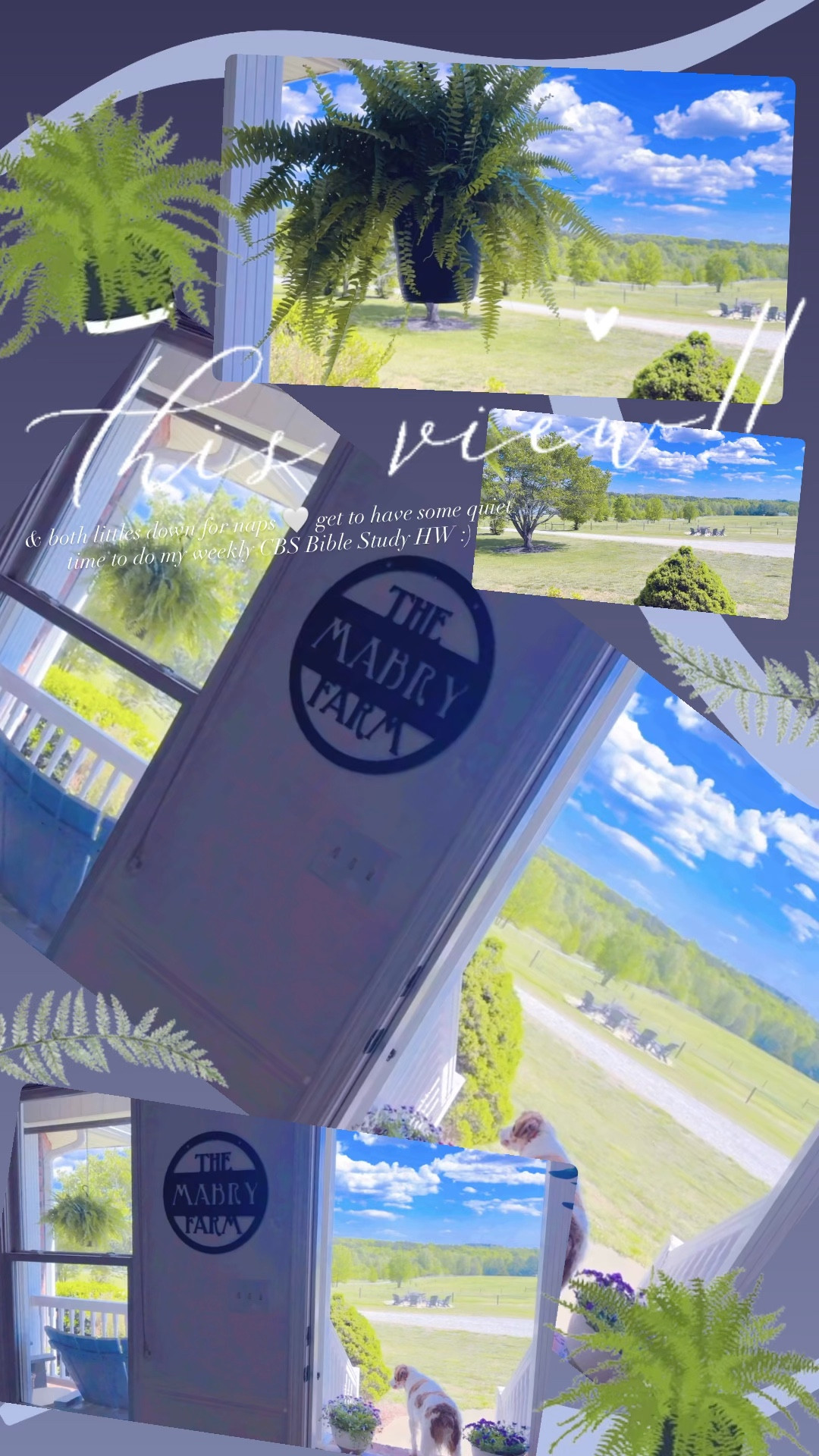 This view & both littles down for naps 🤍 get to have some quiet time to do my weekly CBS Bible Study HW :)