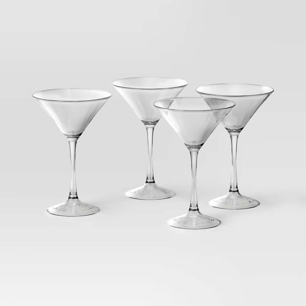 4pk Entertaining Martini Cocktail Glass Set - Threshold™: Clear Glass, Dishwasher-Safe, 8oz Cap... | Target