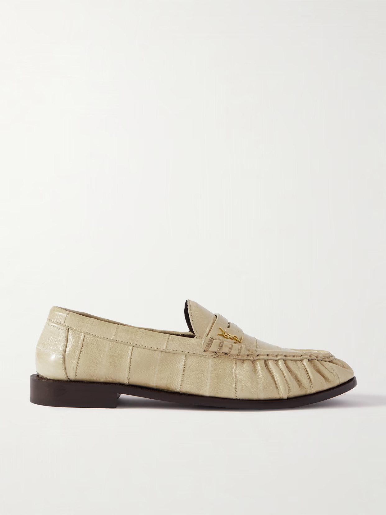SAINT LAURENT - Le Loafer Leather Loafers - Ivory | NET-A-PORTER (US)