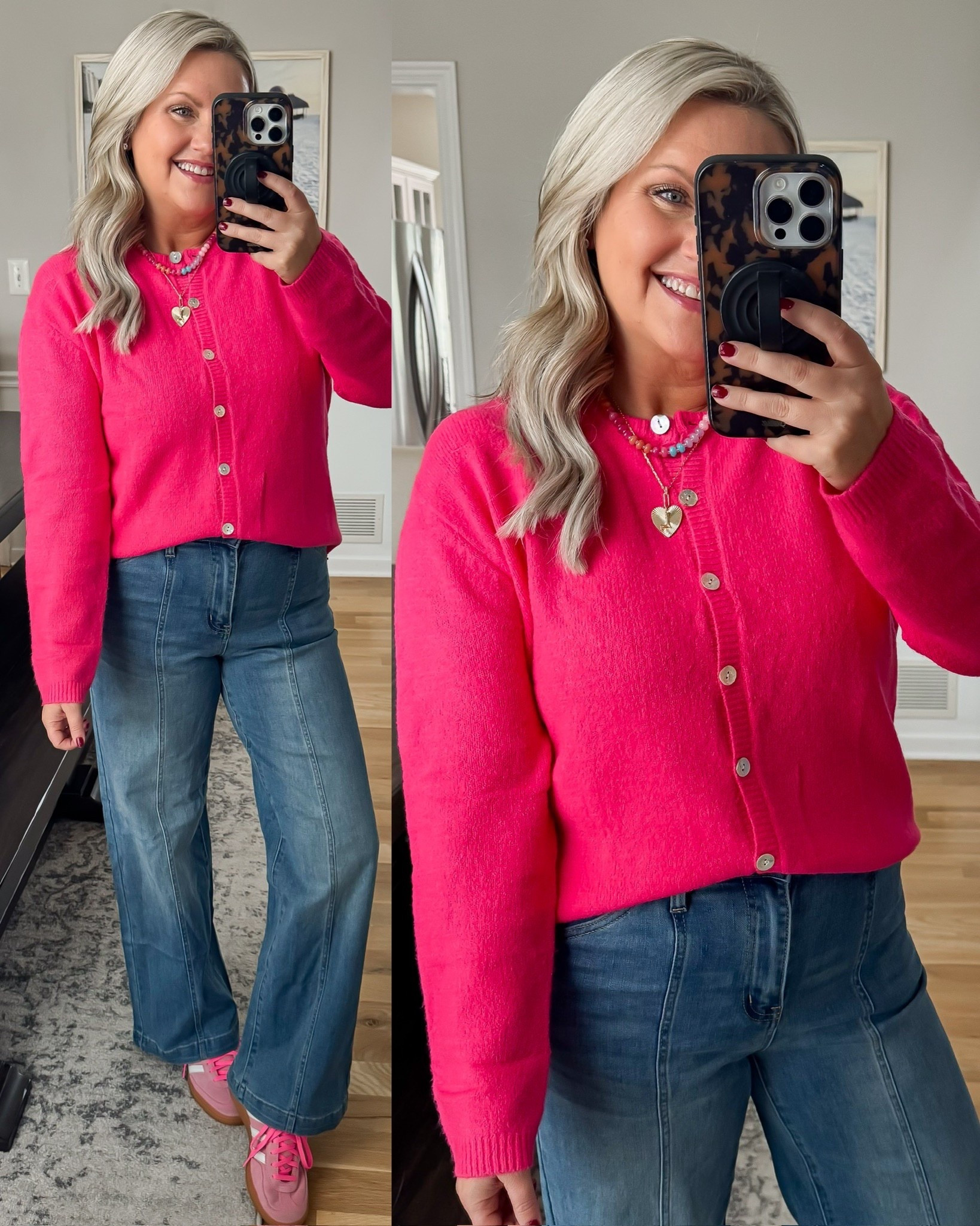 Absolutely love the bright pink color of this button up cardigan. Perfect for a Valentine’s or Galentine’s day casual outfit. 💗

#LTKOver40 #LTKSeasonal #LTKFindsUnder50