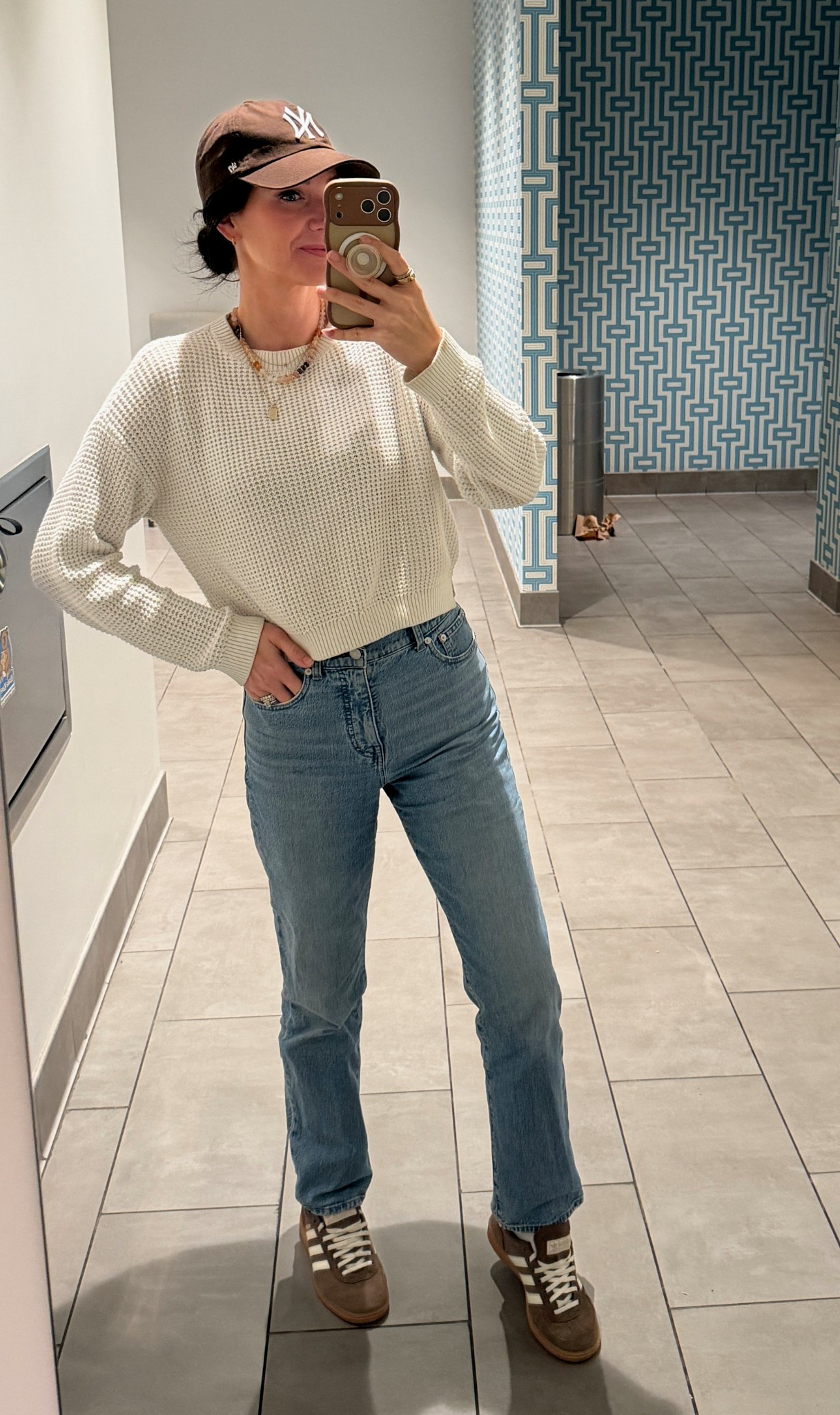 Simple fall outfit with dirty hair. Use code LETSGO for 40% off jeans 

#LTKgrwm #LTKSaleAlert #LTKootd