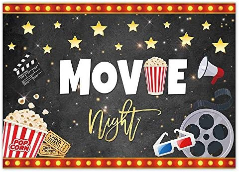 Amazon.com : Funnytree 7x5FT Movie Night Theme Backdrop Popcorn Now Showing Banner Event Dress Up... | Amazon (US)