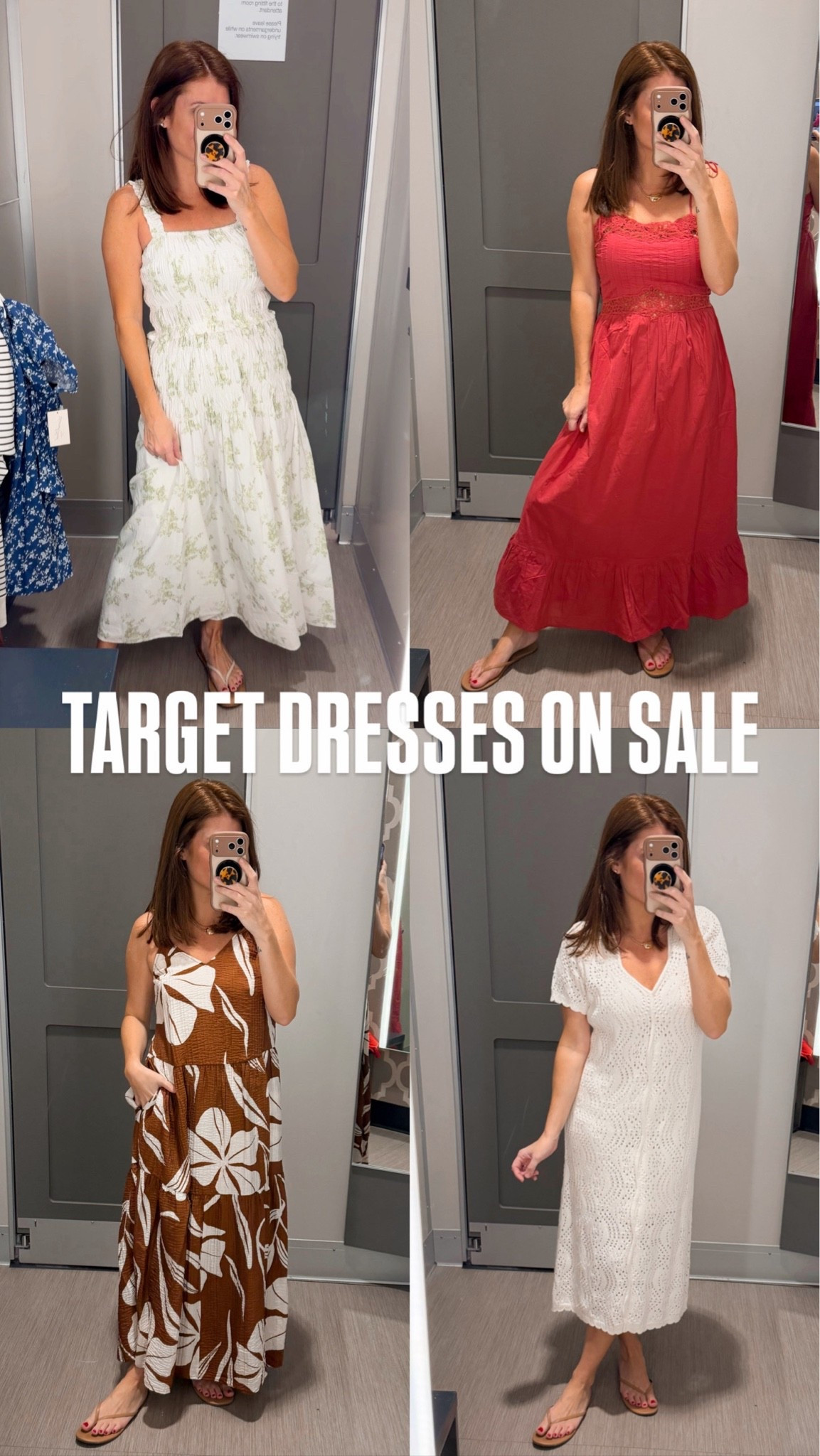 These gorgeous dresses from target are currently on sale! Wearing a size small in all four! ￼

#LTKstorytime #LTKSeasonal