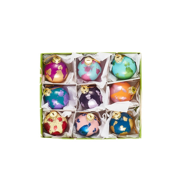 Shimmer Brushstroke Ornaments/Set Of 9 | Annie Selke
