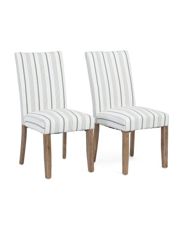 Set Of 2 Striped Dining Chairs | TJ Maxx