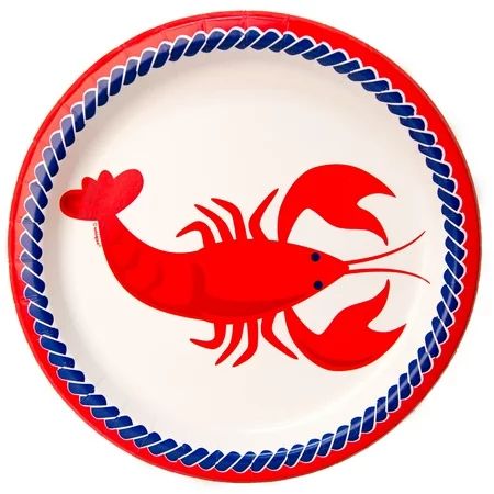 Unique Industries Nautical Lobster Paper Dinner Plates, 9 in, 8ct | Walmart (US)