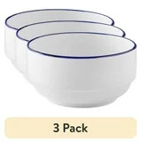 (3 pack) Mainstays Blue Rim Stoneware Bowl | Walmart (US)