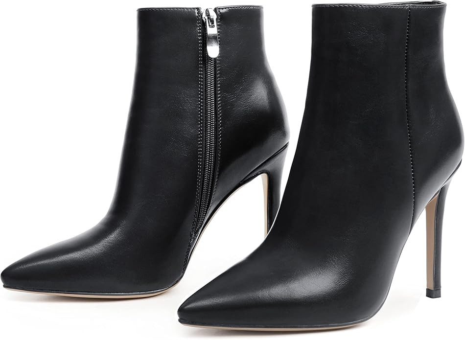 Ankle Boots for Women Stiletto High Heel Pointed Toe Boots with Zipper | Amazon (US)