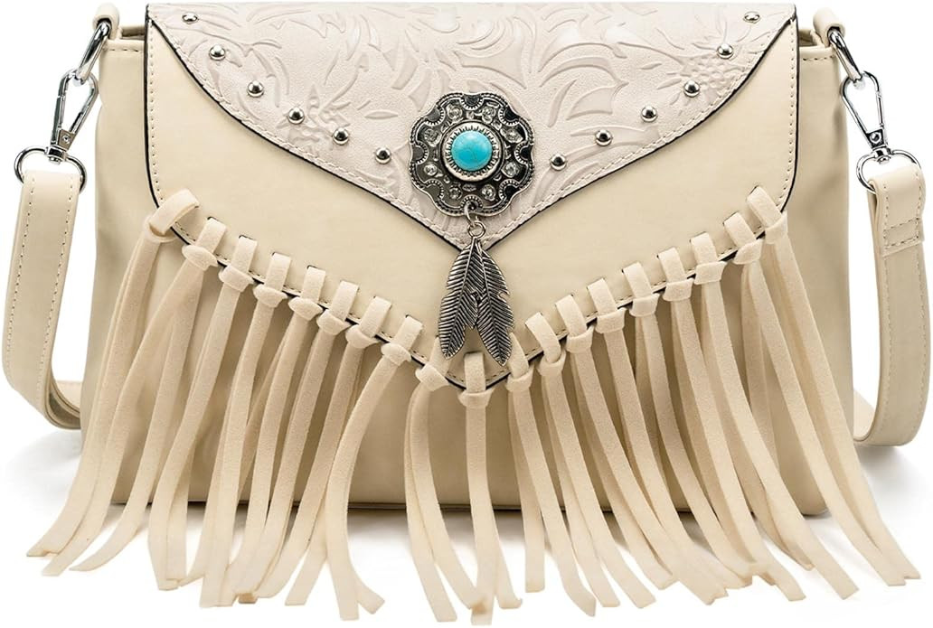 LAVAWA Small Crossbody Bags for Women Crossbody Handbag Fringe Purse Tassel Shoulder Bag Turquois... | Amazon (US)