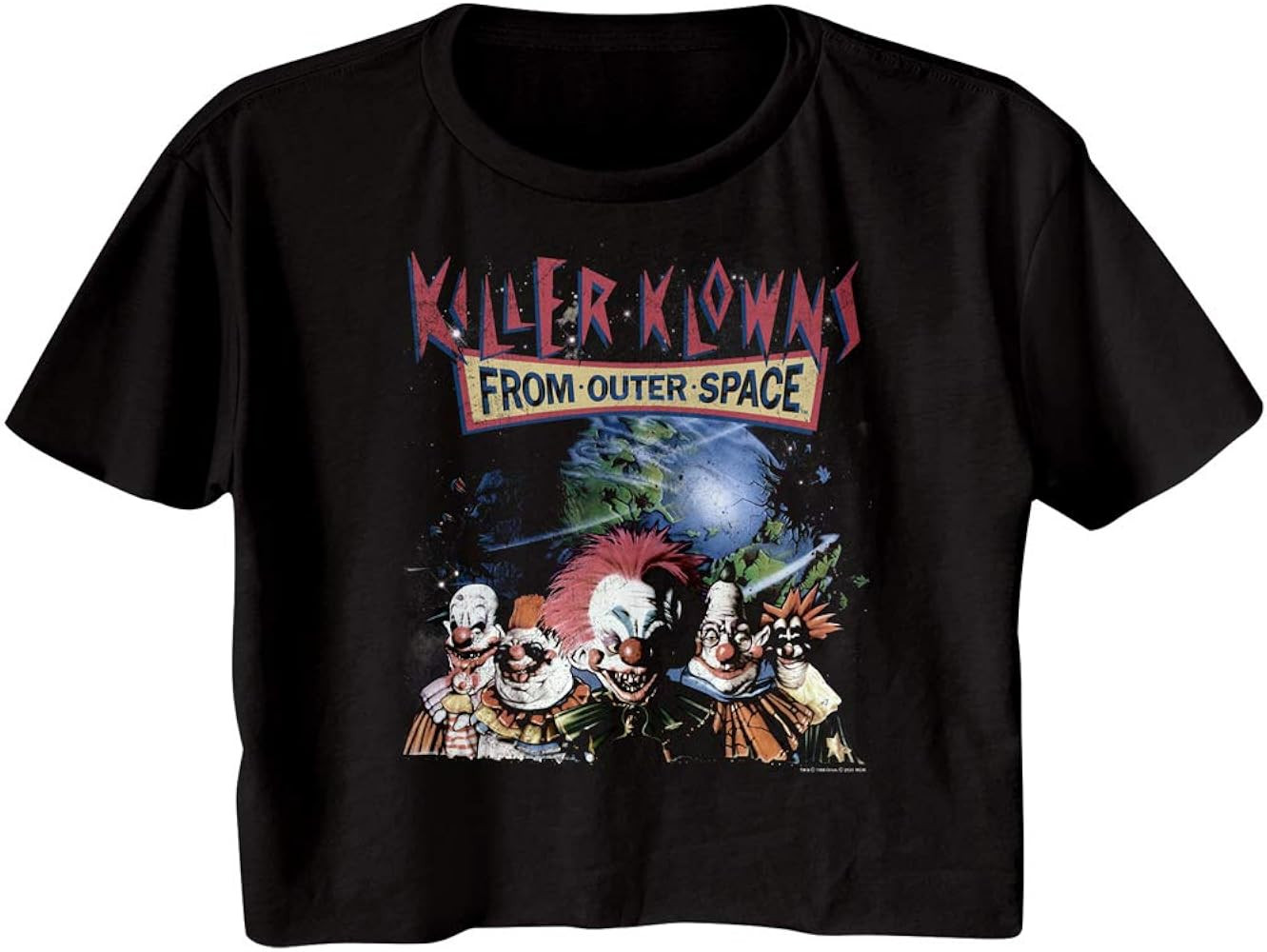 Killer Klowns 80's Horror Sci-Fi Movie from Outer Space Ladies Crop Top Shirt | Amazon (US)