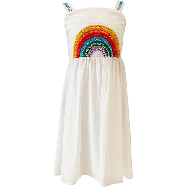 Crystal Rainbow Sun Dress, White | Maisonette