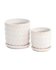 Set Of 2 Bubbles Planters With Saucer | TJ Maxx