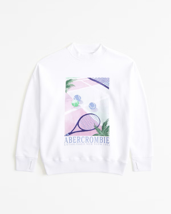 legging-friendly graphic crew sweatshirt | Abercrombie & Fitch (US)
