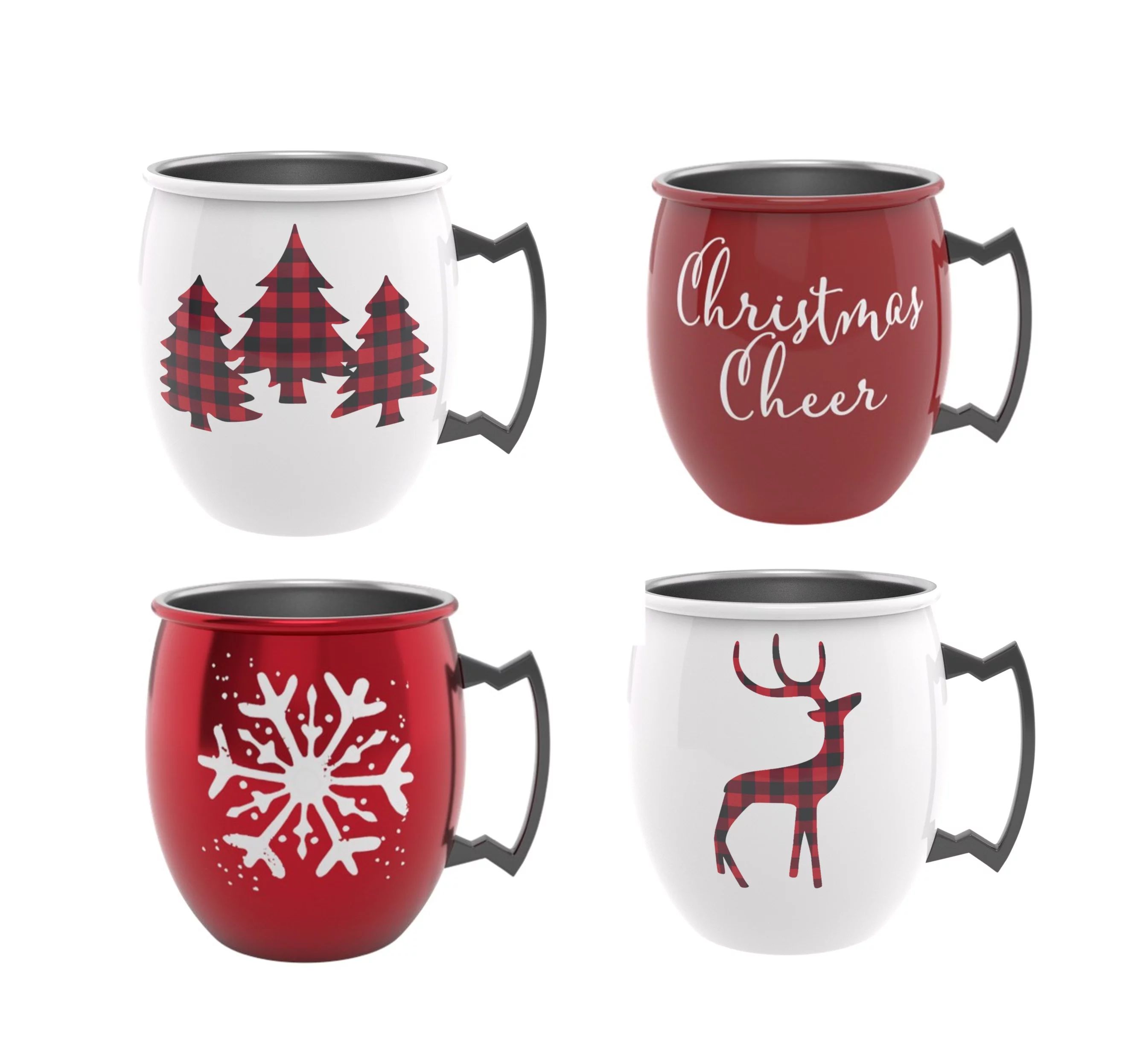 Holiday Time Assorted Moscow Mule Mugs, Set of 4 | Walmart (US)