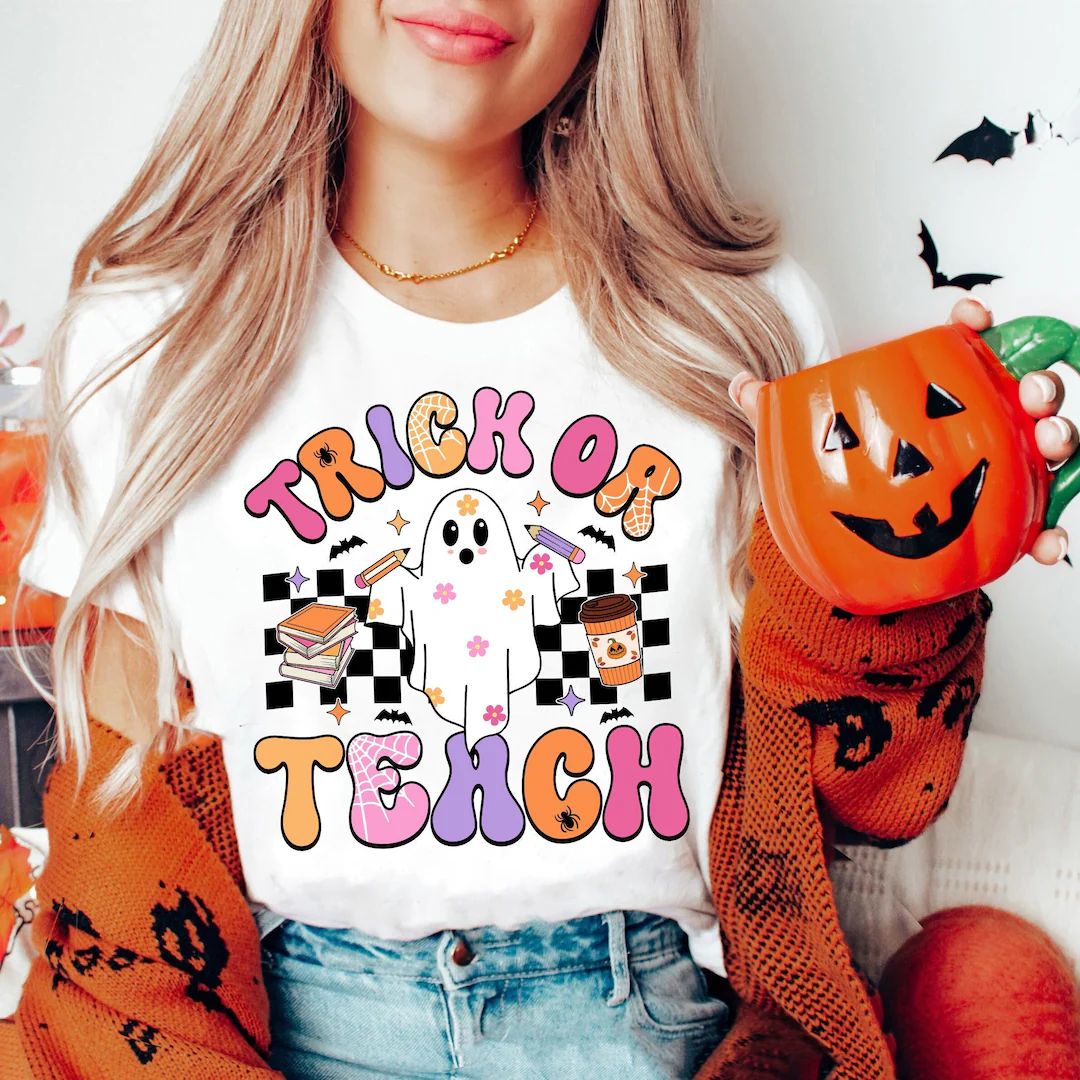 Teacher Halloween Shirt Trick or Teach Shirt Spooky Teacher - Etsy | Etsy (US)