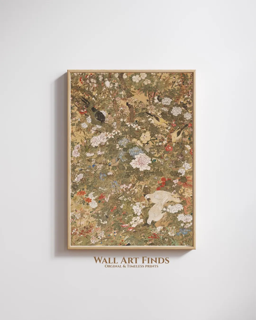 Chinese Floral Bird Print – Antique Botanical Wall Art | Vintage Nature Painting | Digital Down... | Etsy (US)