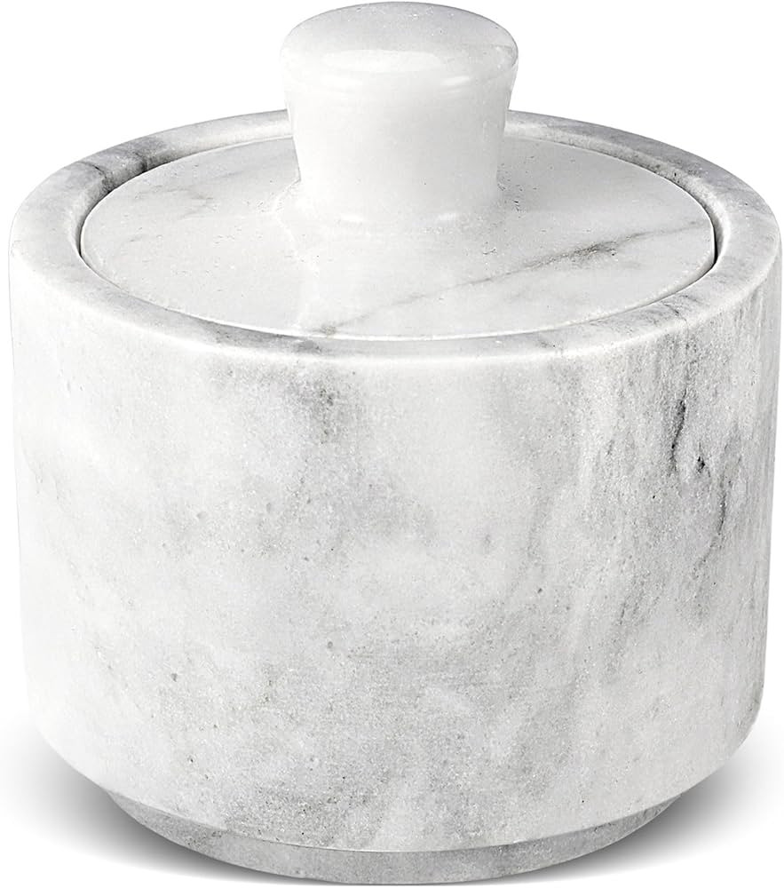 Flexzion Multi-Purpose Marble Container with Lid - Salt, Pepper, Paprika and Powdered Herbs, Marb... | Amazon (US)