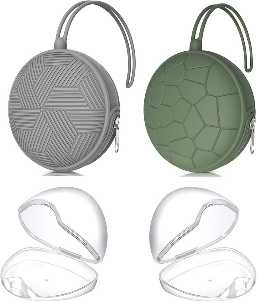 Smlpuame 4 Pack Pacifier Holder Case Set,2 Silicone Portable Pacifier Cover Pouch Bag for Diaper ... | Amazon (US)