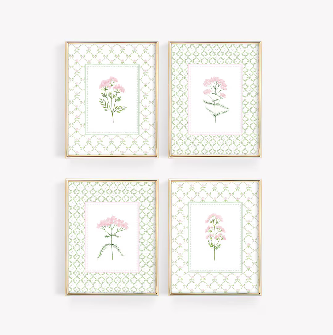 Floral Nursery Wall Art, Baby Girl Nursery Decor, Girls Bedroom Prints, Watercolor Flowers, Botan... | Etsy (US)