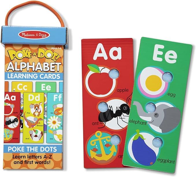 Melissa & Doug Poke-A-Dot Jumbo Alphabet Learning Cards - 13 Double-Sided Letter and First Words ... | Amazon (US)