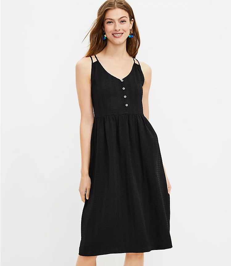 Strappy Button Midi Dress | LOFT | LOFT