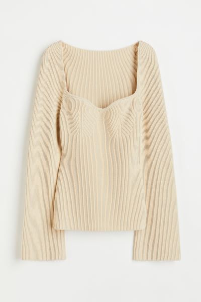 Geripptes Strickshirt | H&M (DE, AT, CH, NL, FI)