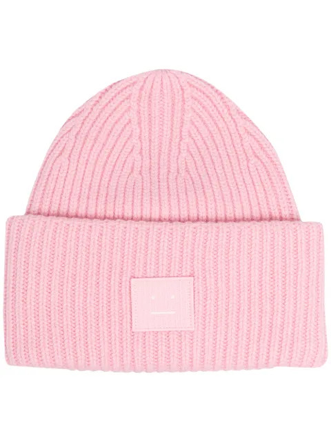 Acne Studios face-patch Knitted Beanie - Farfetch | Farfetch (US)