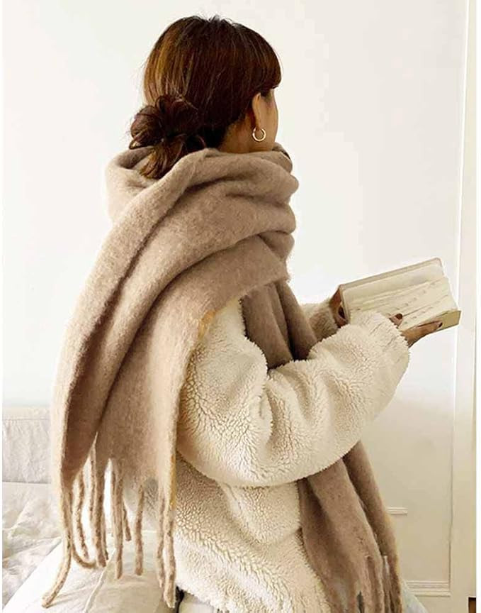 OUNIYA (Premium) Large Chunky Scarf Colorful Cashmere Feel Oversized Scarves Blanket Soft Big Woo... | Amazon (US)