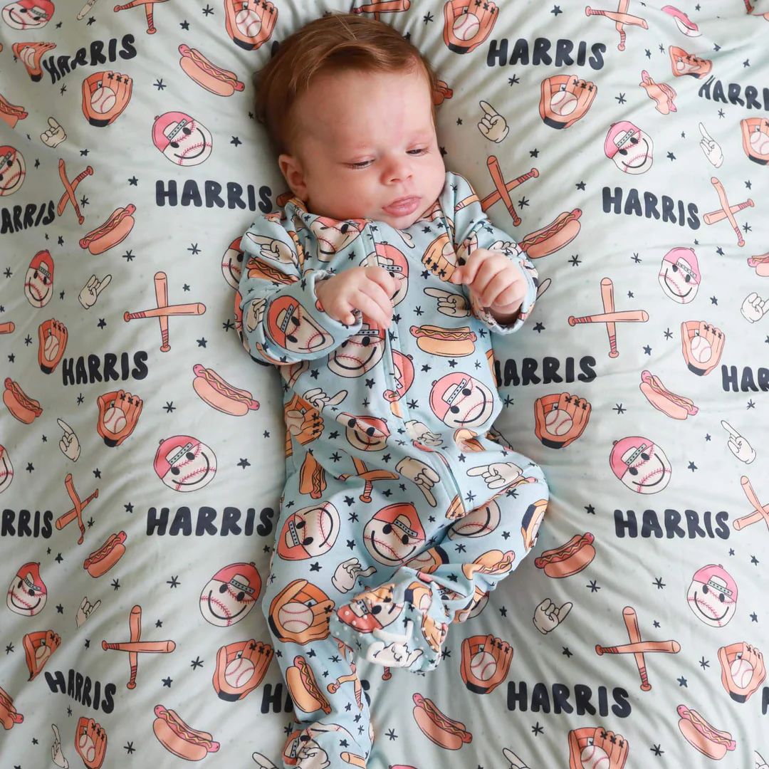 Home Run Personalized Swaddle Blanket | Caden Lane