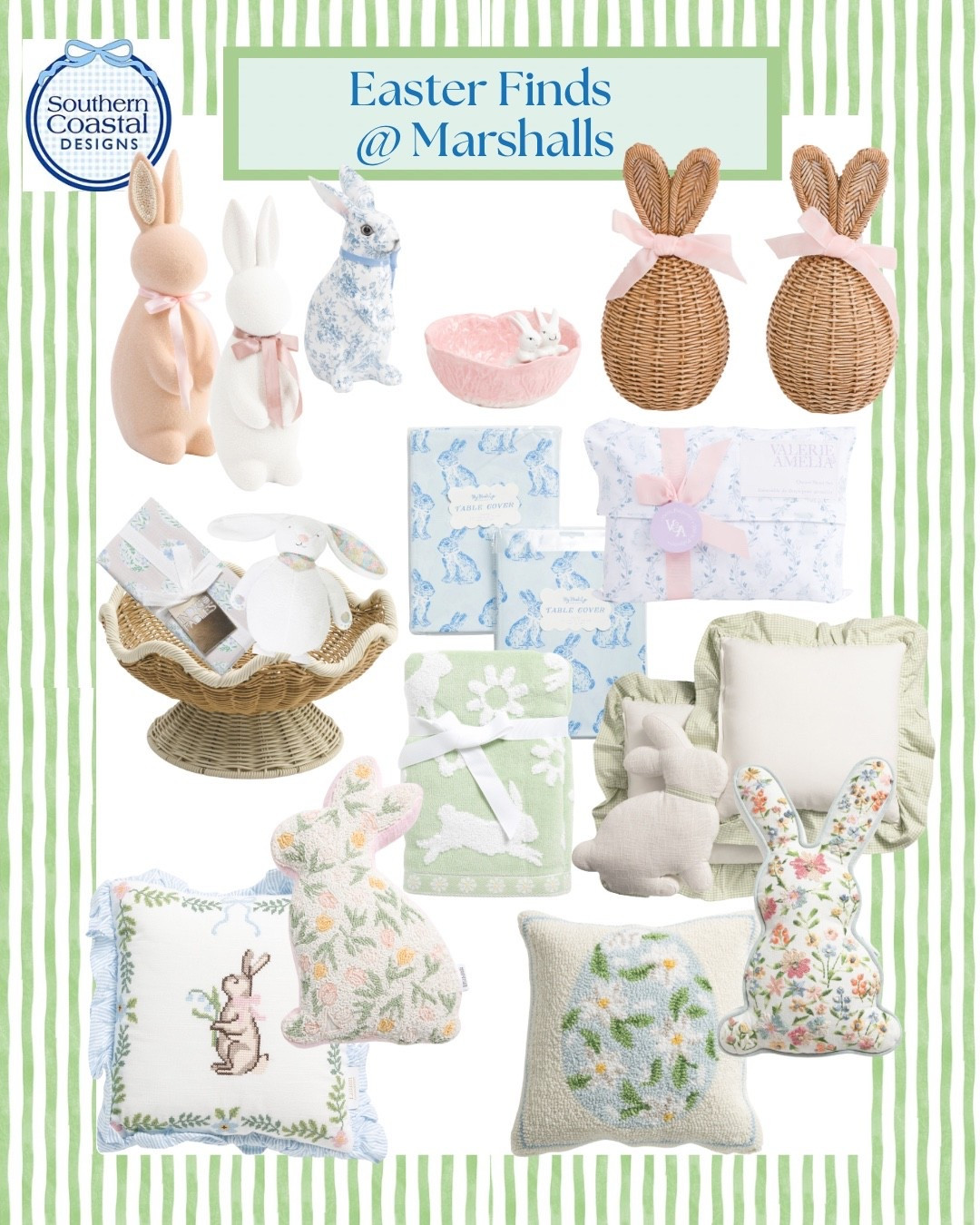 Easter Finds @ Marshalls! 
Sharing pretty rattan accents, Bunny decor and Easter linens. Beautiful blue, green and pink touches for a Charming Easter Holiday! 

#LTKOver40 #LTKSeasonal #LTKHome