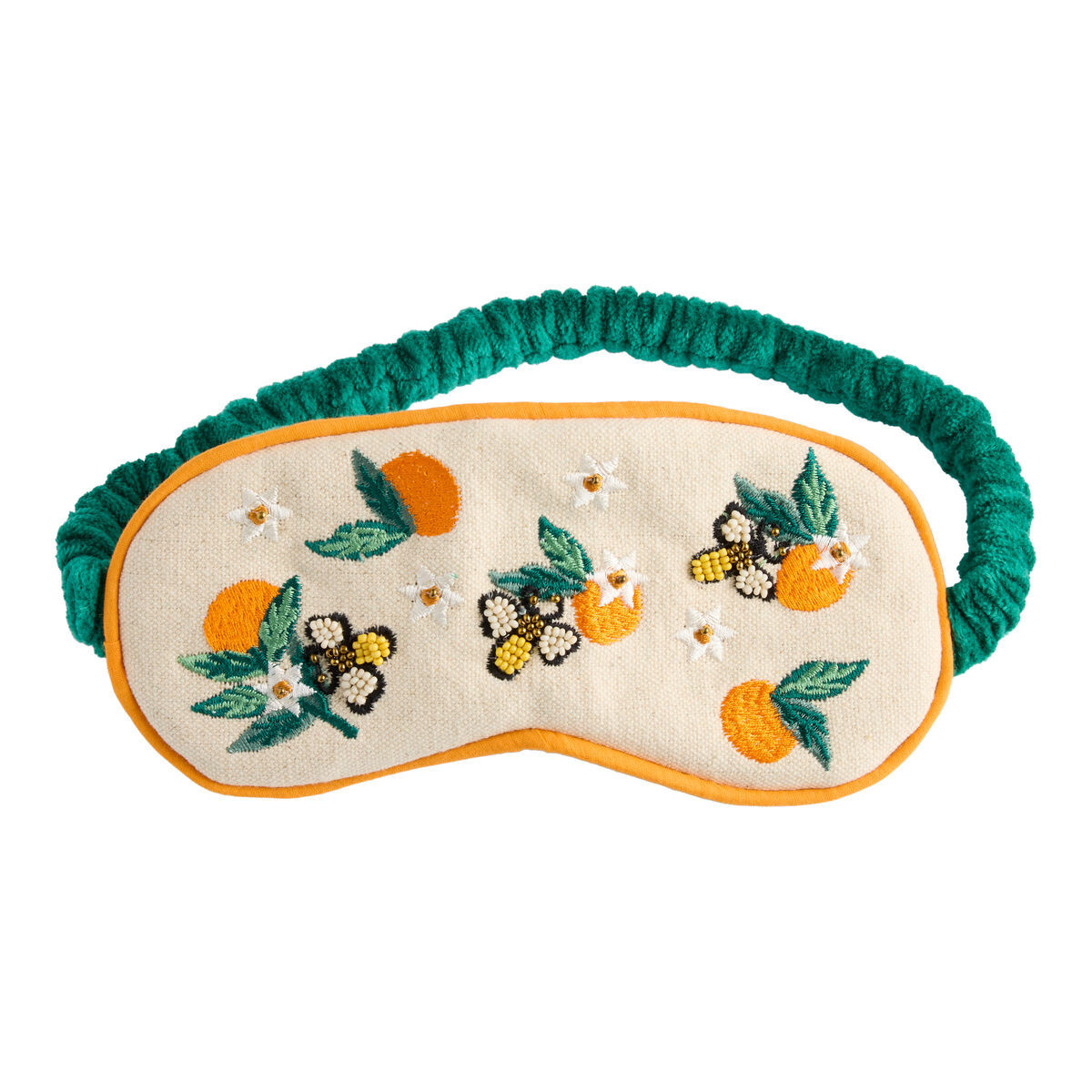 Embroidered Cotton Bee and Orange Sleep Mask by World Market | World Market