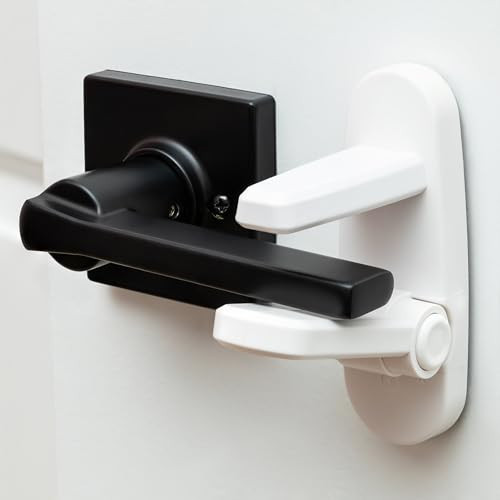 Todays Kids Childproof Door Lever Lock (1 Pack) Easy Install Child Proof Door Lock, Secure 2 Button Design - ABS Material Door Locks for Kids Safety, One Hand Operation Child Safety Locks for Doors | Amazon (US)