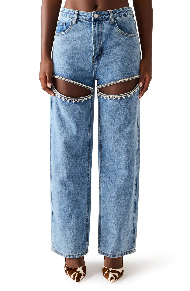 Taylor High Waist Rhinestone Cutout Detail Jeans | Nordstrom Rack