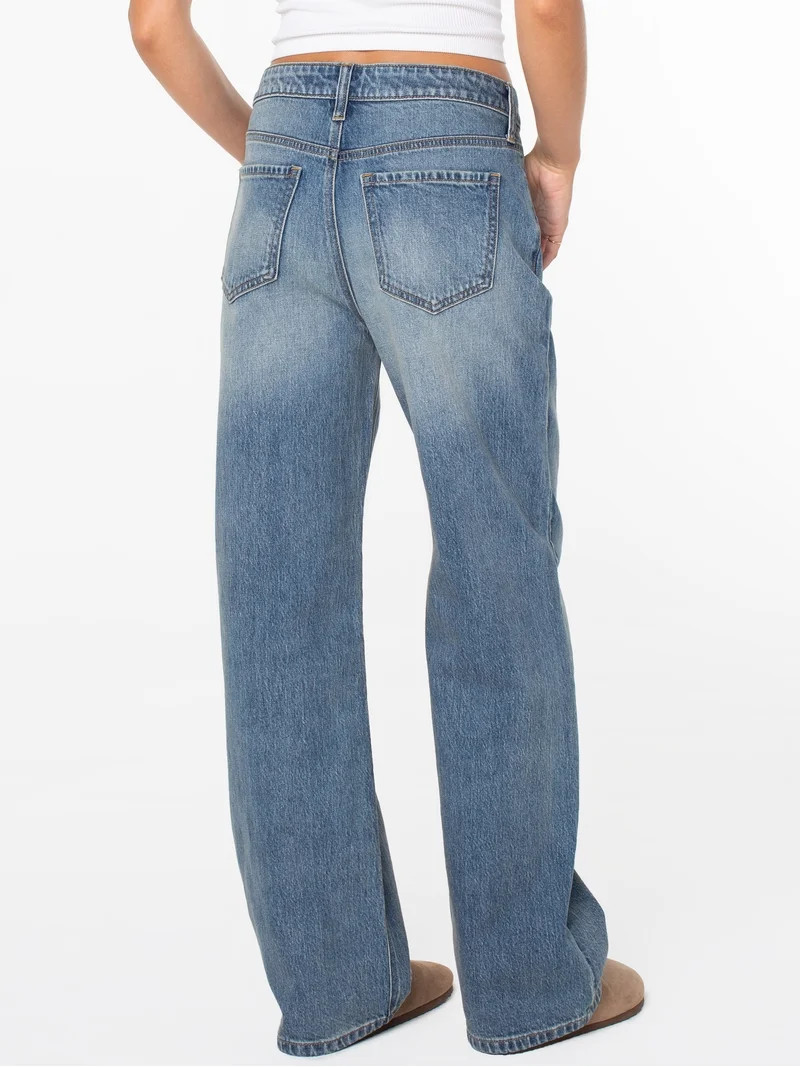 Celebrity Pink Women's and Women's Plus Slouchy Wide Leg Jean, Available in 30", 32", and 34" ins... | Walmart (US)