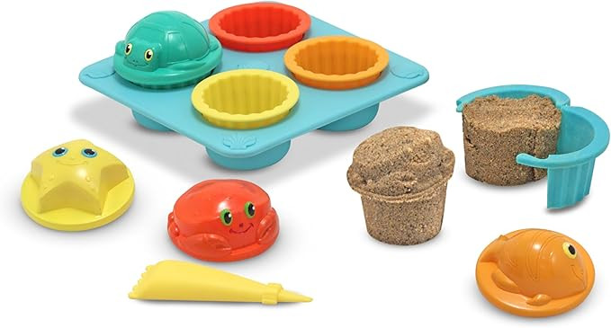 Melissa & Doug Sunny Patch Seaside Sidekicks Sand Cupcake Play Set | Amazon (US)