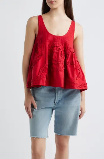 Stella Ruffle Flounce Organic Cotton Tank | Nordstrom