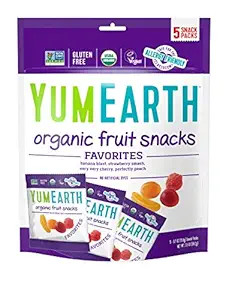YumEarth Organic Fruit Snacks, 5- 0.7oz. Fruit Flavored Snack Packs, Allergy Friendly, Gluten Fre... | Amazon (US)