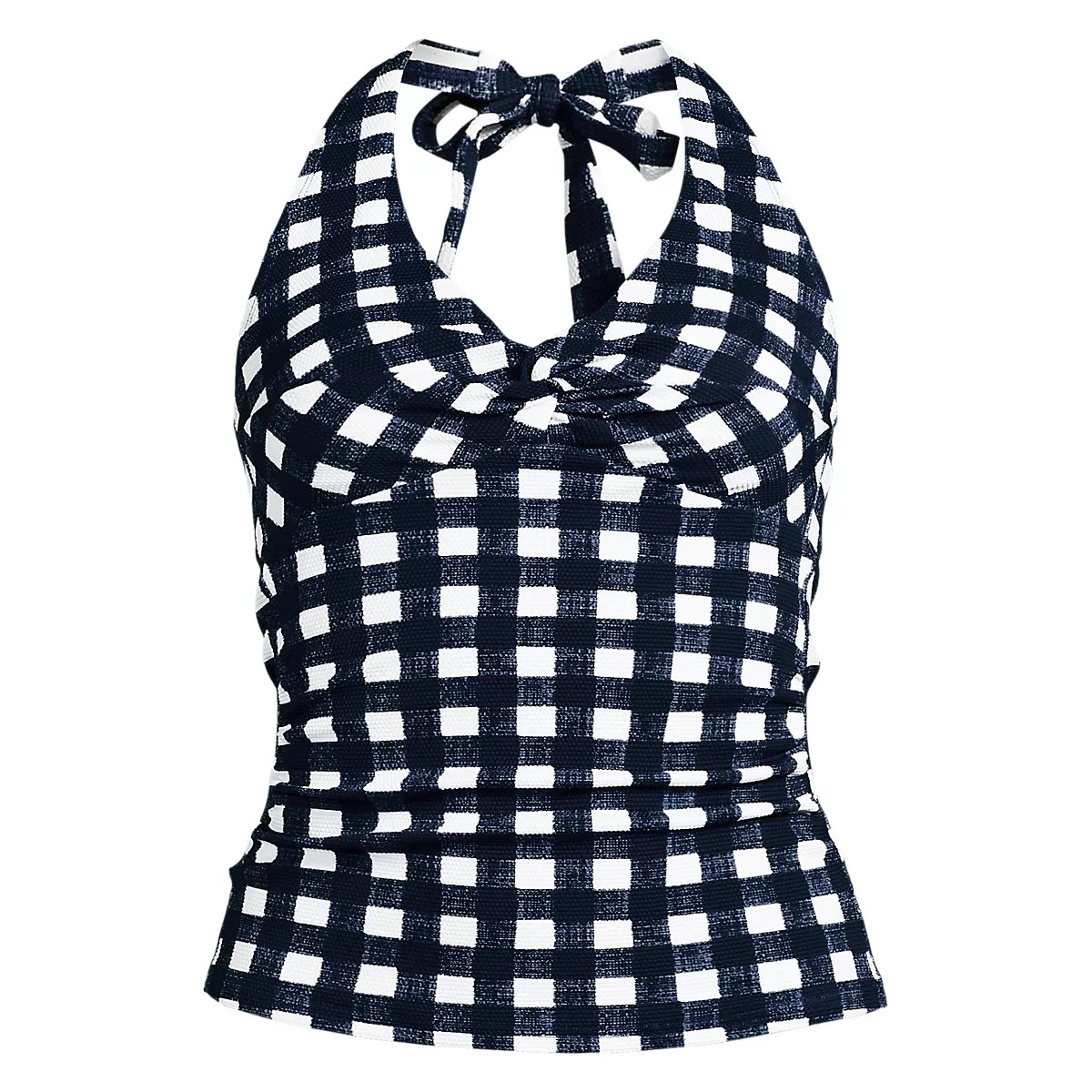Women's Pique Knot Twist Halter Tankini Top | Lands' End (US)