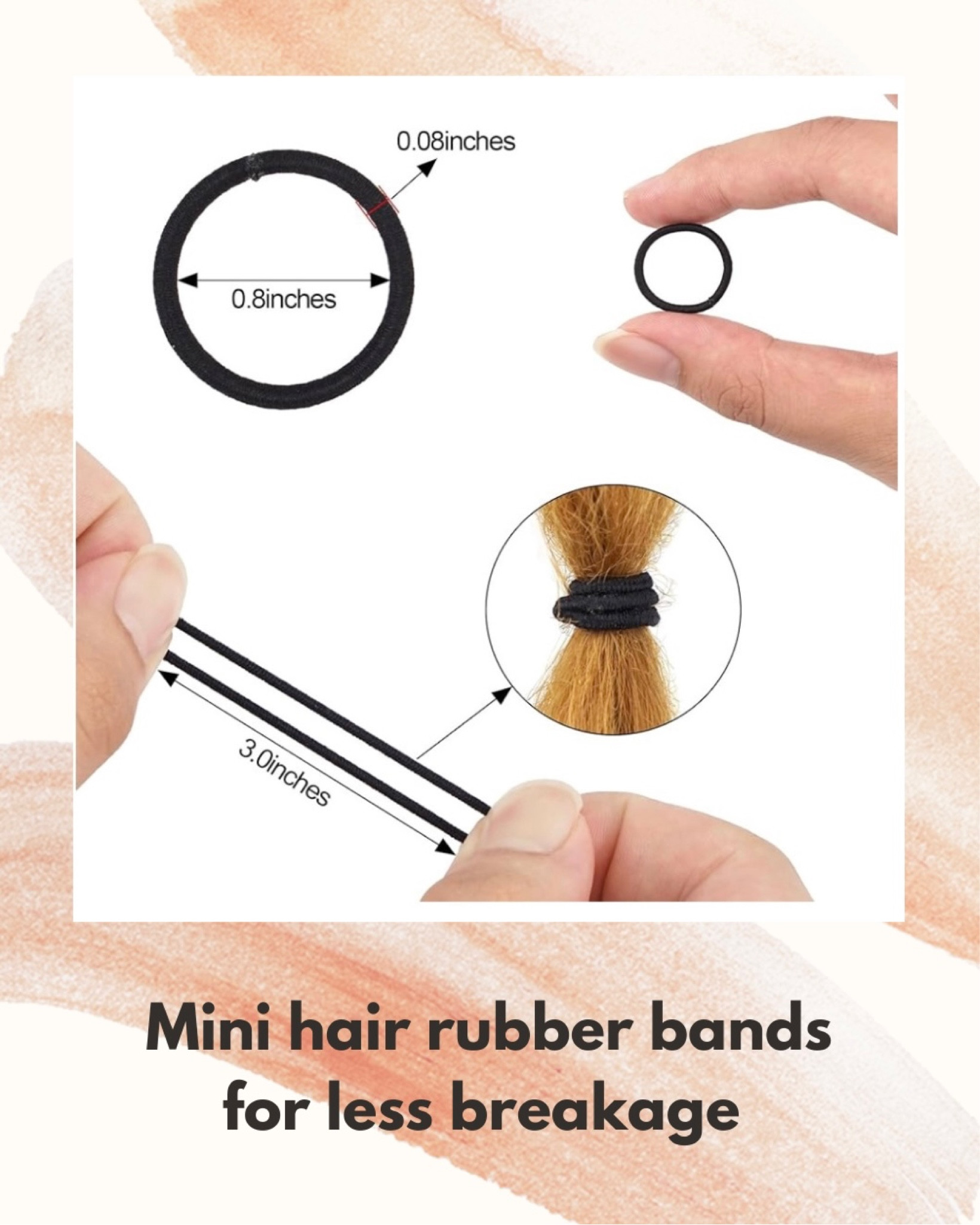 3/4” Inches Black Hair Rubber Bands for Hair Ties Small Elastics Bands Large Hair Braiding Ponytail Holders for Baby Toddler Girls Kids Thick Hair Mini Bands No Damage 600pcs (M) HOYOLS Latex-Free 

#LTKkids #LTKbeauty #LTKbaby