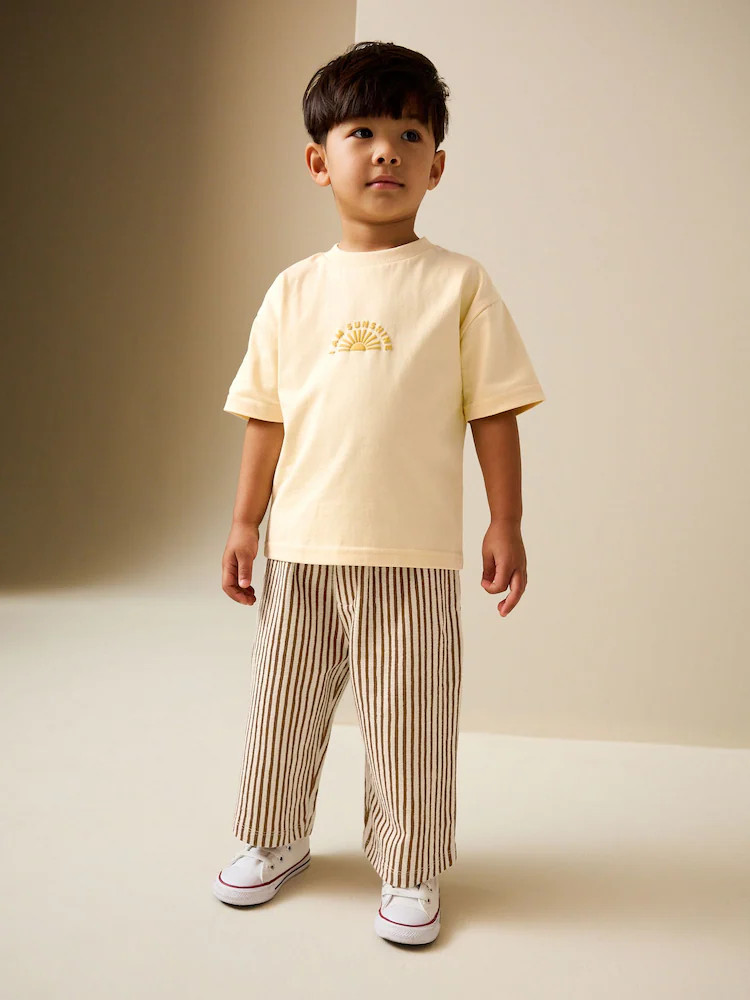 Yellow Sunshine Short Sleeve T-Shirt and Lightweight Joggers Set (3mths-7yrs) | Next US