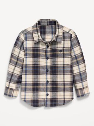 Long-Sleeve Plaid Flannel Pocket Shirt for Toddler Boys | Old Navy (US)