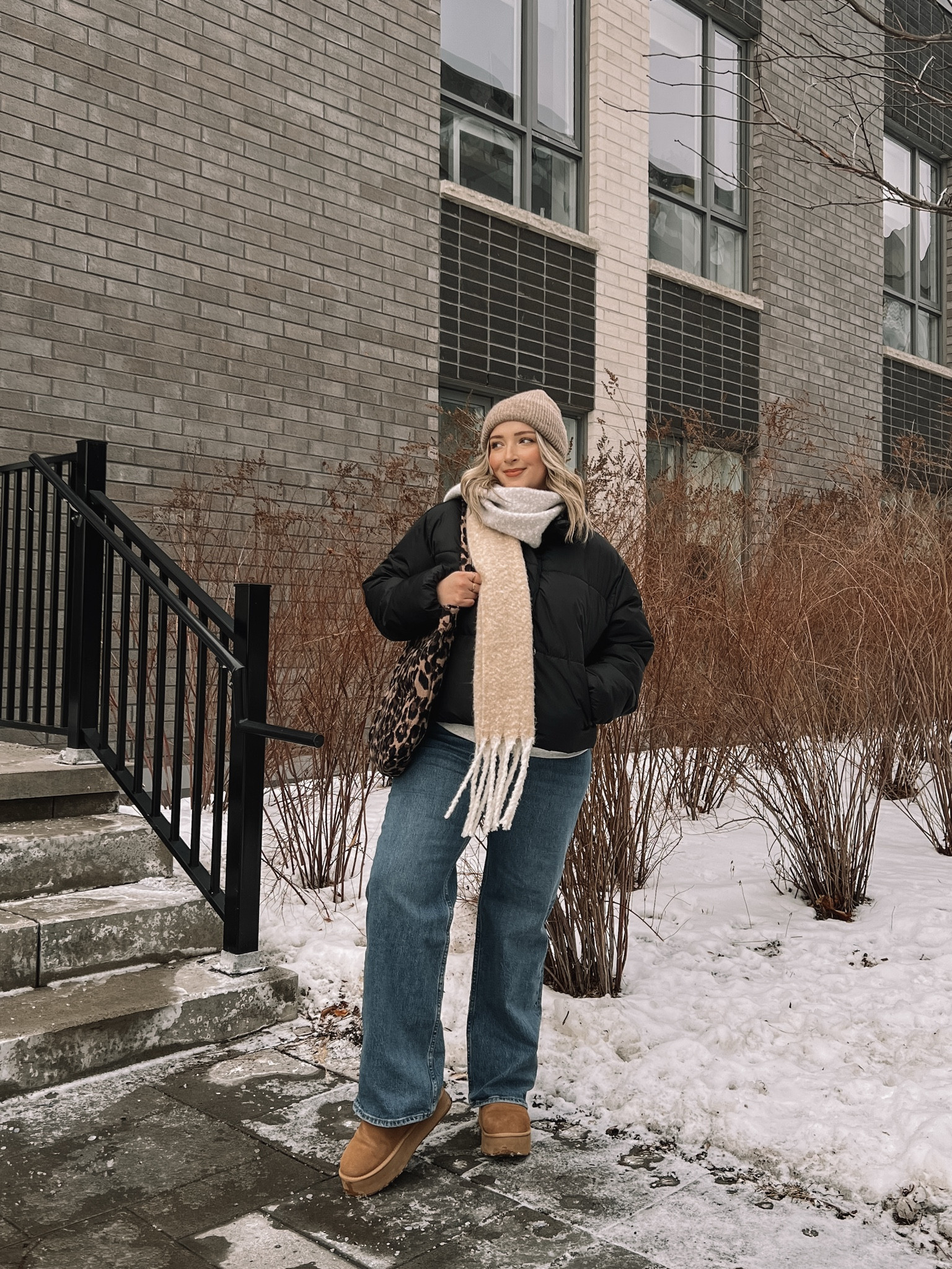 Winter outfit from last year! Black puffer jacket is such a good staple, wearing my usual size L. Wearing 32 in the jeans. Ugg style boots are from Amazon and such good quality. I’m a 9.5-10 shoe and wear a 10. Canadian Old Navy links are under “similar products"

#LTKwinter #LTKmidsize #LTKjeans