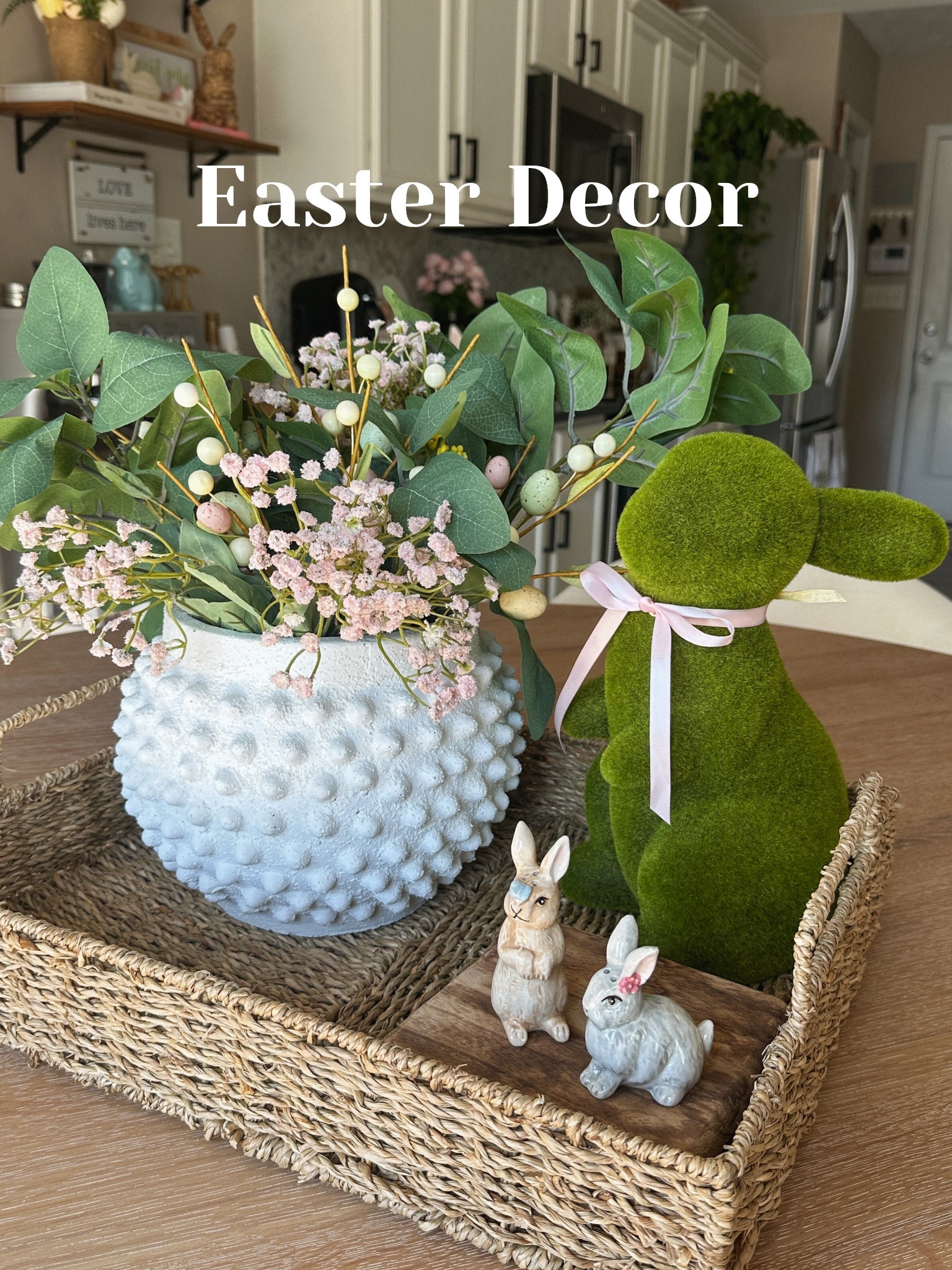 Easter decor table decor idea. Easter decor tray. 

#LTKFindsUnder50 #LTKSeasonal #LTKHome