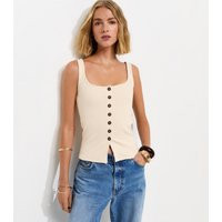 Women's Premium Off White Button Through Vest Top New Look | New Look (UK)