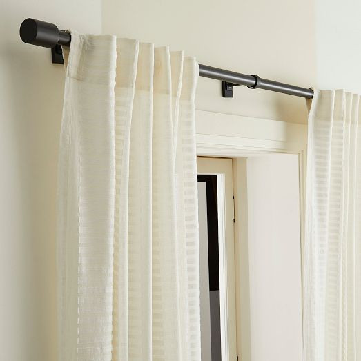 Linen Cotton Ladder Sheer Curtain | West Elm (US)