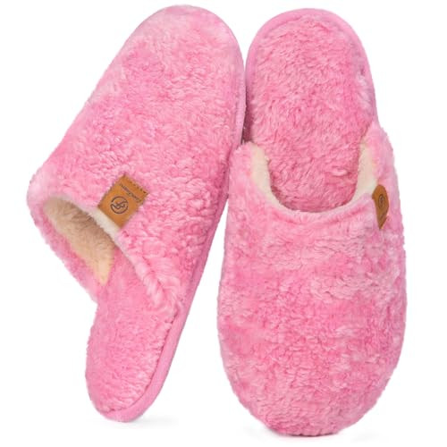 EverFoams Women's Fuzzy Slip-on Slippers Warm Cozy Soft Lightweight Memory Foam Indoor House Shoe... | Amazon (US)