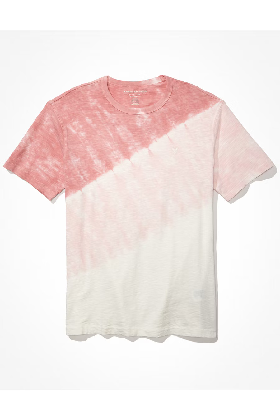 AE Super Soft Slub Tie-Dye T-Shirt Men's Pink XS | American Eagle Outfitters (US & CA)