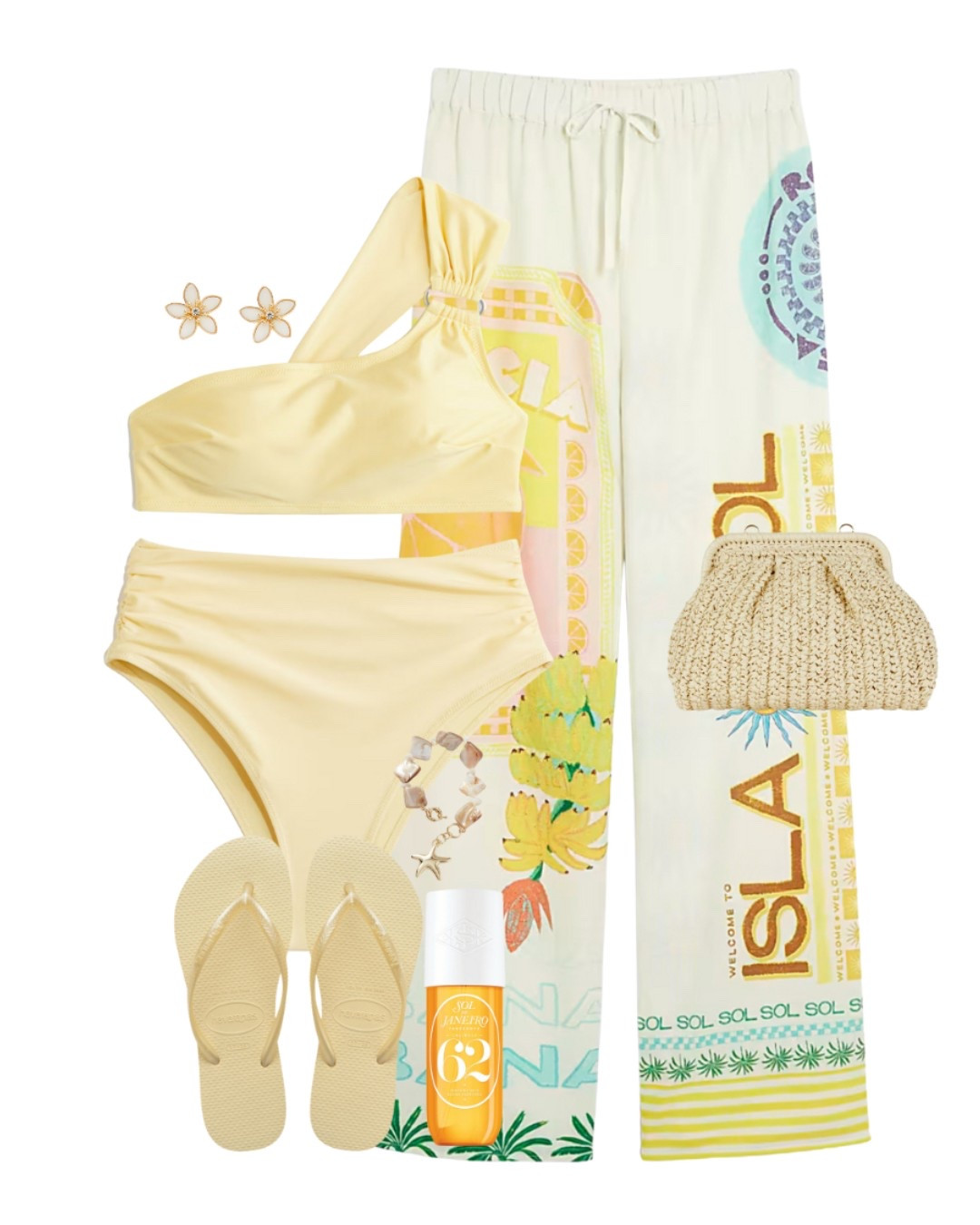 Obsessed with these river island trousers 🥹 styled with the new H&M bikini 💛

#LTKuk #LTKsummer